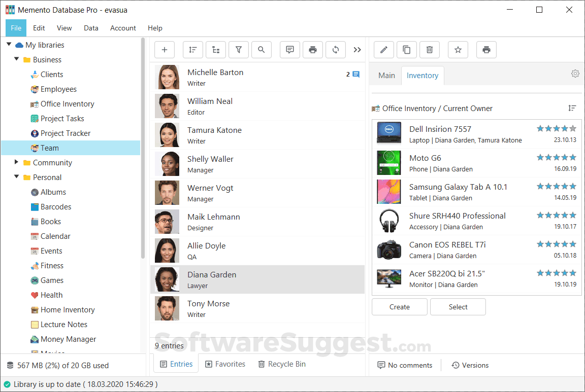 Memento Database Small Screenshot 1